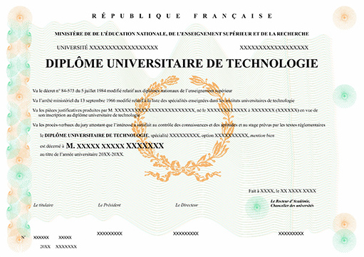 Exemple de faux diplôme utilisé à des fins décoratives
